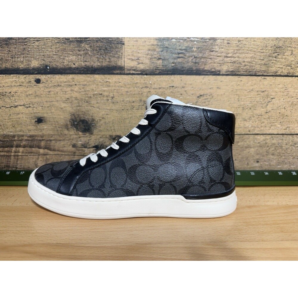🔥NEW-Coach Clip High Top Men’s Sneaker Charcoal/ Black G5385 Size 8D /9.5 WMN - Picture 2 of 10